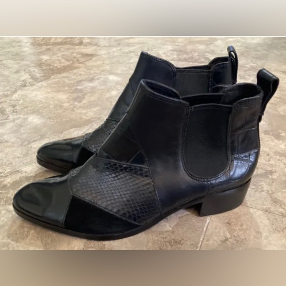 Coach Suffolk Patchwork Leather Booties Black 6 B - image 3